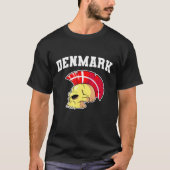 Danmark Flag Mohawk Skull National Denmark Team Su T-Shirt (Vorderseite)