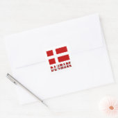 Danmark Flag & Word CC Quadratischer Aufkleber (Umschlag)