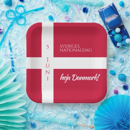 Danmark Grundlovsdag Flag zum dänischen Nationalta Pappteller (Party)