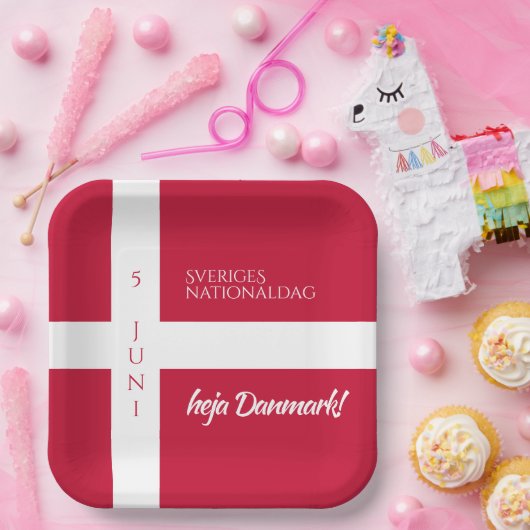 Danmark Grundlovsdag Flag zum dänischen Nationalta Pappteller (Party)