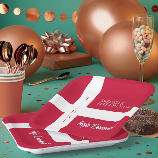 Danmark Grundlovsdag Flag zum dänischen Nationalta Pappteller (Multi)