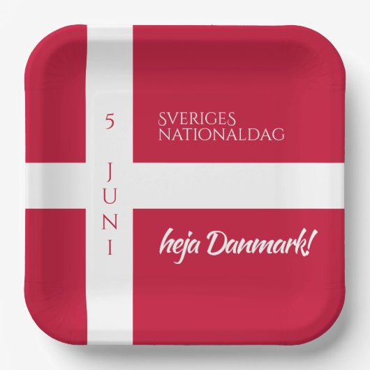 Danmark Grundlovsdag Flag zum dänischen Nationalta Pappteller (Vorderseite)