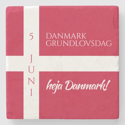 Danmark Grundlovsdag Flag zum dänischen Nationalta Steinuntersetzer (Vorderseite)