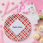 Danmark og Dannebrog mit Ihrem Namen Pappteller (Party)