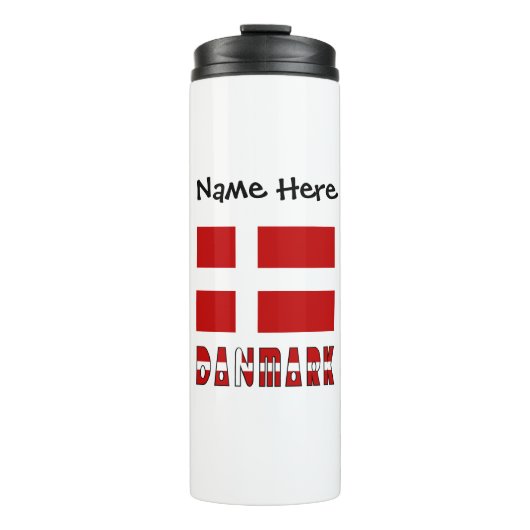 Danmark og Dannebrog Personalisiert Thermosbecher (Vorderseite)