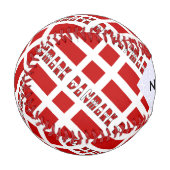 Danmark óg Dannebrog Tiled Personalisiert Baseball (Vorderseite Links)