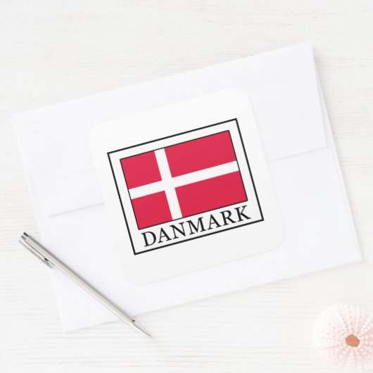 Danmark Quadratischer Aufkleber (Umschlag)