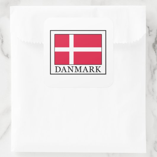 Danmark Quadratischer Aufkleber (Tasche)