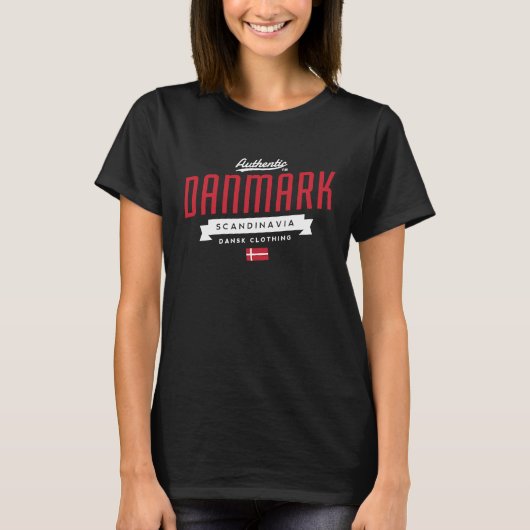 Danmark Scandinavia Vintag dänische Flagge Dansk R T-Shirt (Vorderseite)