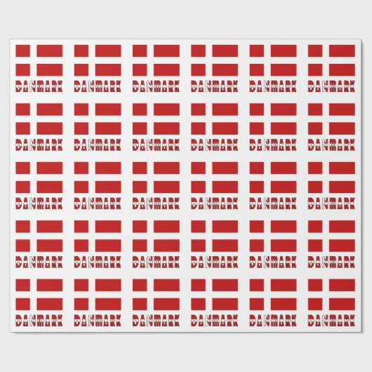 Danmark und dänische Flagge Geschenkpapier (Flach)