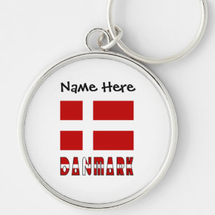 Danmark und Dannebrog Personalisiert  Schlüsselanhänger