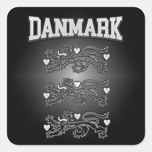 Danmark-Wappen Quadratischer Aufkleber (Vorderseite)