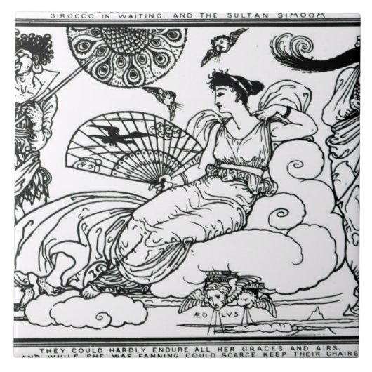 'Dann flatterte die Königin der Luft in den Raum Fliese (Vorderseite)