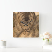 Dann ging Tabby weit und weit weg Quadratische Wanduhr (Zuhause)