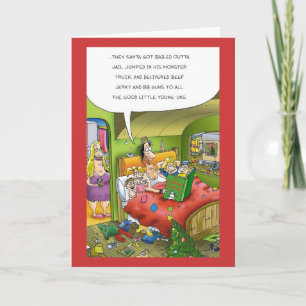 ...dann Got der Weihnachtsmann im Outta-Gefängnis Feiertagskarte