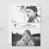Dann & Jetzt 2 Foto Abschluss Einladung (Vorderseite)