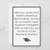 Dann & Jetzt Abschluss 2 Foto Jahr: Bold Graduate Einladung (Rückseite)