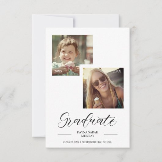 Dann & Jetzt Abschluss Zwei benutzerdefinierte Fot (Vorderseite)