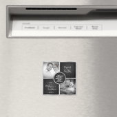 Dann & Jetzt elegant Schwarz und Silber 25. Hochze Magnet (In Situ (Geschirrspüler))