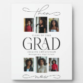 Dann & Jetzt Foto Collage Abschluss Keepake Fotoplatte (Vorderseite)