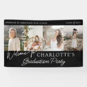 Dann & Jetzt Graduation Party Grad Fotos Willkomme Banner (Horizontal)