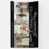 Dann & Jetzt Graduation Party Grad Fotos Willkomme Banner (Vertikal)