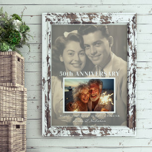 Dann & Jetzt Jubiläumsmeile Paar-Foto Poster