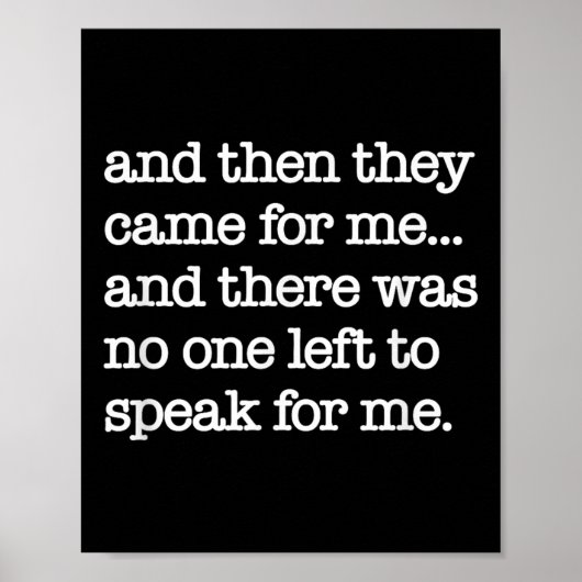 Dann kamen sie für mich, politischen Protest, Welt Poster (Vorne)