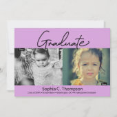 Dann Lila Kindergarten Mädchen Graduate Foto Ankündigung (Vorderseite)