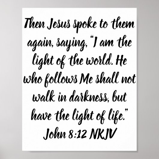 Dann sprach Jesus abermals zu ihnen, Sprichwort, " Poster (Vorne)