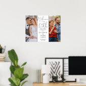 Dann und jetzt 2 Foto 15-jähriges Begrüßungszeiche Poster (Heimbüro)