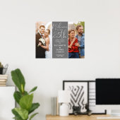 Dann und jetzt 2 Foto 25-jähriges Willkommenszeich Poster (Heimbüro)