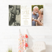 Dann und jetzt 2 Foto 50 Jahre Jubiläum Willkommen Banner (Insitu)