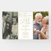 Dann und jetzt 2 Foto 50 Jahre Jubiläum Willkommen Banner (Horizontal)