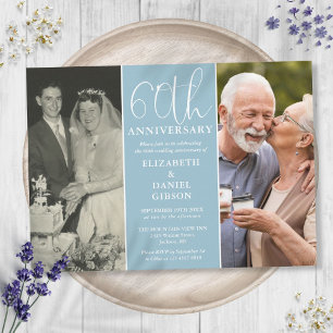Dann und Jetzt 2 Foto 60. Hochzeitstag Einladung