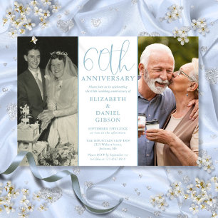 Dann und Jetzt 2 Foto 60. Hochzeitstag Einladung