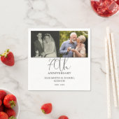 Dann und jetzt 2 Foto 70. Hochzeit Jahrestag Serviette (Beispiel)