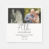 Dann und jetzt 2 Foto 70. Hochzeit Jahrestag Serviette (Vorderseite)