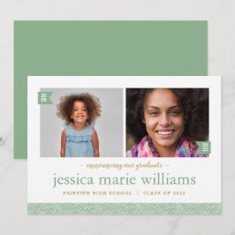 Dann und jetzt 2 Foto Abschluss Ankündigung