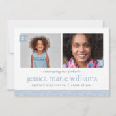 Dann und jetzt 2 Foto Abschluss Ankündigung (Vorderseite)