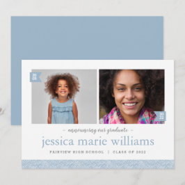 Dann und jetzt 2 Foto Abschluss Ankündigung