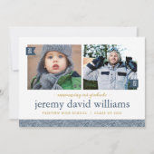 Dann und jetzt 2 Foto Abschluss Ankündigung (Vorderseite)