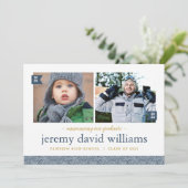 Dann und jetzt 2 Foto Abschluss Ankündigung (Stehend Vorderseite)