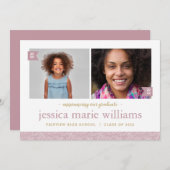 Dann und jetzt 2 Foto Abschluss Ankündigung (Vorne/Hinten)