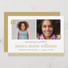 Dann und jetzt 2 Foto Abschluss Ankündigung