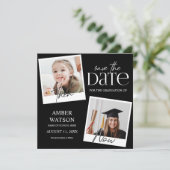 Dann und Jetzt | 2 Foto-Abschluss Save The Date (Stehend Vorderseite)