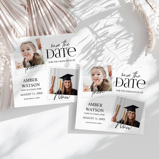 Dann und Jetzt | 2 Foto-Abschluss Save The Date