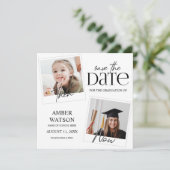 Dann und Jetzt | 2 Foto-Abschluss Save The Date (Stehend Vorderseite)