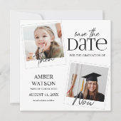 Dann und Jetzt | 2 Foto-Abschluss Save The Date (Vorderseite)