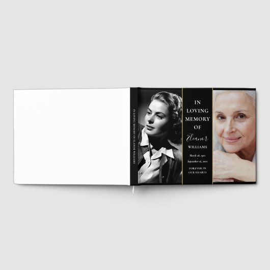 Dann und jetzt 2 Foto Gedenkfeier Gästebuch (Voll)